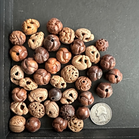 Jewelry - Vintage Hand Carved Wooden Beads Bundle